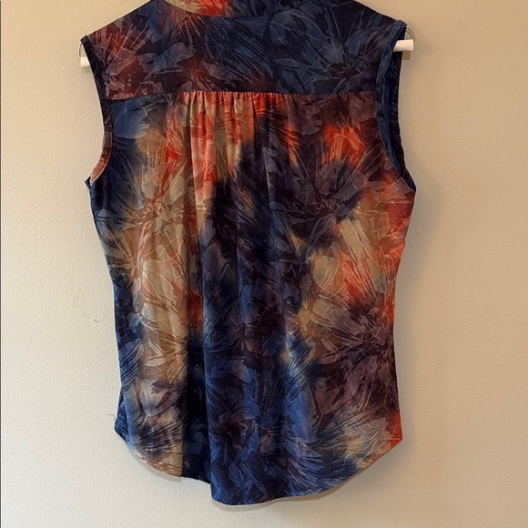 New Directions Blue and Orange Fitted Blouse Size SP - Picture 5 of 5